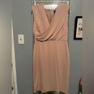 Ann Taylor Sleeveless Dusty Blush Wrap-Front Midi Dress